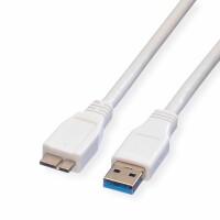 VALUE - Cavo USB - Micro-USB a 10 pin tipo A (M) a USB Tipo A (M) - USB 3.0 - 80 cm - stampato - bianco