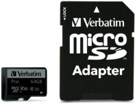 Verbatim Micro SDXC Pro U3 64GB 47042 Read 90MB/sec
