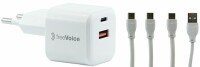 freeVoice Schnellladegerät 35W Set (Ladegerät & 2x Ladekabel USB