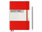Leuchtturm Notizbuch Medium A5, Dot, 2-teilig, Rot, Bindungsart