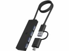 RaidSonic ICY BOX USB-Hub IB-HUB1424-C3 4-Port, Stromversorgung: USB