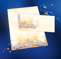 SIGEL     SIGEL Weihnachts-Couverts C6/5 DU035/W Glitter Stars 50