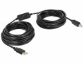 DeLock USB2.0 Kabel A-B 11m schwarz, aktiv verstärkt, braucht