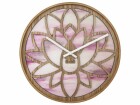 NeXtime Wanduhr Lotus Rosa, Form: Rund, Detailfarbe: Rosa, Uhrtyp