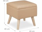 relaxdays Sitz- und Aufbewahrungshocker Beige, Bewusste