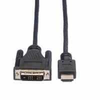Roline DVI-HDMI Kabel (18+1) 11.04.5522 Black, ST/ST, 2m, Ausverkauft