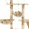 Bild 5 vidaXL Katzen-Kratzbaum Sisal 230 - 250 cm Pfoten-Aufdruck Beige