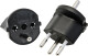 Schuko plug / power fix adapter black 3-pin