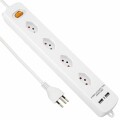Steckdosenleiste 4xT13 diagonal, 2x USB