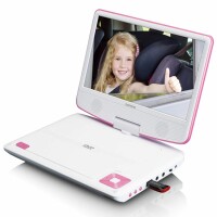 Lenco Portabler DVD player DVP-910PK pink, mit Halterung