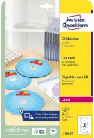AVERY ZWECKFORM CD-Etiketten Supersize 117mm L7760-25 weiss, glossy 50