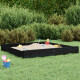vidaXL Sandkasten mit Sitzen Schwarz Quadratisch Massivholz Kiefer