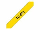 Brother Beschriftungsband TC-691 Schwarz auf Gelb, Länge: 7.7 m