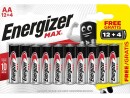 Energizer Batterie Max AA 12+4 Stück, Batterietyp: AA
