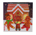 Crystal Art Card Kit "Gingerbread Family" 18 x 18 cm