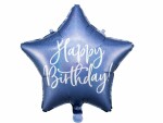 Partydeco Folienballon Happy Birthday Blau, Packungsgrösse: 1