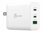 J5CREATE 65W GAN USB-C 3-PORT CHARGER UK WHITE NMS NS CHAR