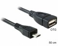 DeLock USB-OTG-Kabel Micro-USB B - USB A 0.5