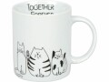 Könitz Kaffeetasse Funny Cats 300 ml, 1 Stück, Weiss