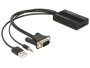 DeLock Konverter VGA - HDMI Schwarz, Kabeltyp: Konverter