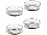 relaxdays Aschenbecher aus Glas 4er Set, Transparent, Materialtyp