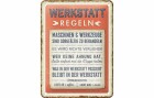 Nostalgic Art Schild Werkstatt-Regeln 15 x 20 cm, Metall, Motiv