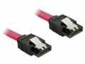 DeLock SATA3-Kabel 50cm rot, mit Metal-Clip, Datenanschluss