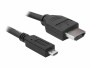 DeLock Kabel HDMI - Micro-HDMI (HDMI-D), 3 m, Schwarz