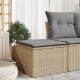 vidaXL , Hocker:, Farbe: Beige, Material: PE-Rattan