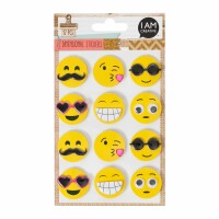 I AM CREATIVE 3D Aufkleber Emojis 4087.464 12 Stück, Kein