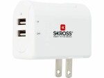 SKROSS USB-Wandladegerät US, 2 x USB-A, 17 W, Weiss