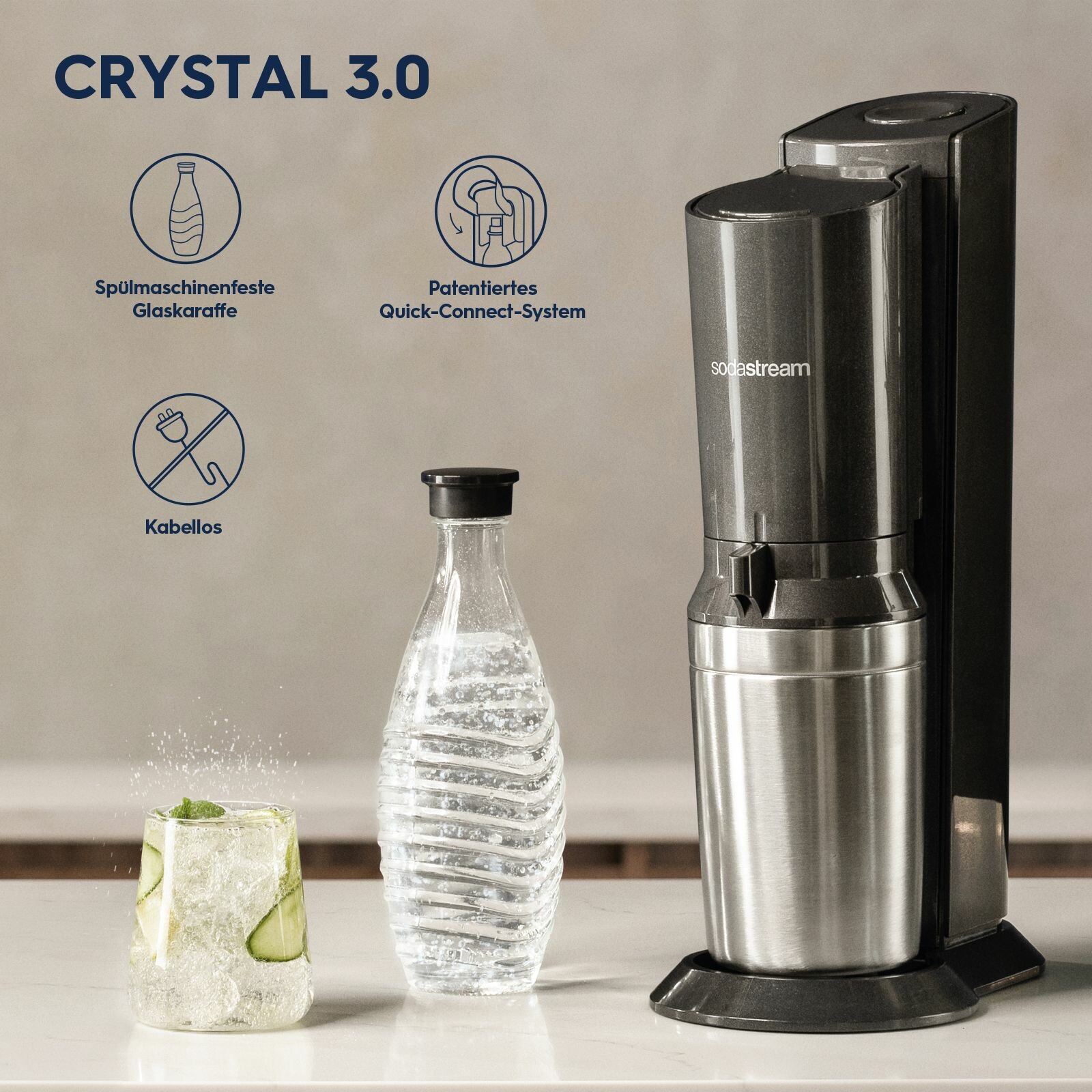 Sodastream : Machines > Crystal 3.0 > SodaStream Crystal 3.0 noir