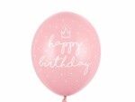 Partydeco Luftballons Happpy Birthday Pastellpink Ø 30 cm, 6