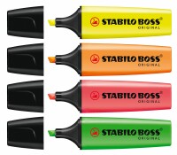 STABILO Boss Leuchtmarker Original 70/4 4 Farben ass., Kein