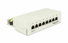 DeLock Netzwerkpanel 8 Port Desktop Cat.6 LSA grau, Montage