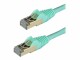 StarTech.com - 1m CAT6A Ethernet Cable, 10 Gigabit Shielded Snagless RJ45 100W PoE Patch Cord, CAT 6A 10GbE STP Network Cable w/Strain Relief, Aqua, Fluke Tested/UL Certified Wiring/TIA - Category 6A - 26AWG (6ASPAT1MAQ)