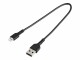 STARTECH .com 12 in(30cm) Durable Black USB-A to Lightning Cable