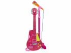 Bontempi Musikinstrument Rockgitarre mit Standmikrofon Pink