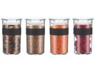 Bodum Vorratsglas Presso 4 Stück, 0.25 l, Schwarz/Transparent