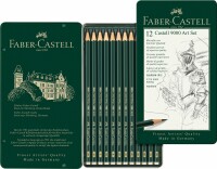 FABER-CASTELL Bleistift 9000 8B-2H 119065 metallic, 12 Stück, Kein