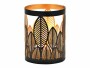 G. Wurm Windlicht Blatt 13 cm, Schwarz/Gold, Detailfarbe: Gold