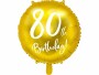 Partydeco Folienballon 80th Birthday Gold/Weiss, Packungsgrösse: 1