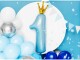 Partydeco Folienballon Number 1 Blau/Gold, Packungsgrösse: 1 Stück
