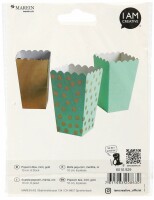 I AM CREATIVE Popcorn Box, mint, gold,10cm 6010.929 6 Stück, Kein