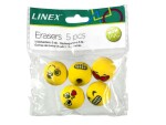 Linex Radiergummi lustige Gesichter 5 Stück, Gelb, Detailfarbe
