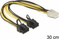Delock Kabel PCI Express Stromversorgung 6 Pin Buchse > 2 x 8 Pin Stecker