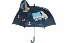 Playshoes Regenschirm, 3D Baustelle Marine