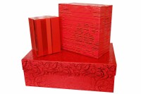 CLAIREFONTAINE Premium-Boxen Weihnachten 211853C rot 3er Set