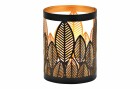 G. Wurm Windlicht Blatt 13 cm, Schwarz/Gold, Detailfarbe: Gold