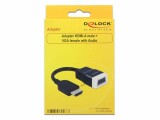 DeLock Adapterkabel HDMI - VGA Schwarz, Kabeltyp: Adapterkabel